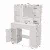 43.31" x 15.75" x 55.91" Newly Designed Smart Mirror Dressing Table With Drawers And Storage Cabinet, Dressing Table With Dressing Pad For Bedroom, Dressing Room - White - Image 3