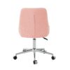 Modern Teddy Velvet Fabric Dining Chair With Golden Electroplated Legs, Soft And Comfortable, Adjustable And Space Saving - Pink - Image 12