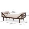 Modern Chaise Lounge With Button Tufting And Bentwood Structure - Beige - Image 4
