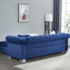 Reversible Sectional Sofa 4 Seater Oversized Convertible L Shaped Couch Velvet Sofa Couch - Navy Blue - Image 4