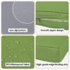 14 Pack Cushion Covers For 7 Piece Wicker Rattan Sectional Sofa (6 Seater), Outdoor Seat And Back Slipcovers With Zippers - Green - Image 3