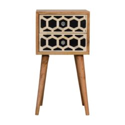 Inlay - Bone 2 Drawer Bedside Table - Light Brown