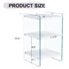 Simple Elegant Bedside Table With Storage Function And Tempered Glass - White - Image 3