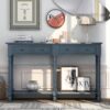 Hearth & Haven Daniel - Console Table With 2 Storage Drawers And Bottom Shelf For Living Room Entryway - Antique Navy - Image 4
