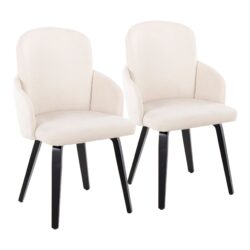 Dahlia - Contemporary Dining Chair (Set of 2) - Black / Cream