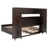 Queen Size Bed With All In One Cabinet, Shelf And Sockets, Twin Long Trundle - Espresso - Image 6
