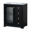 Bathroom Vanity With A Soft Close Glass Door, Adjustable Shelves, And Three Drawers - Black - Image 12