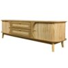 Rattan TV Stand For Tvs Up To 75'', Modern Farmhouse Media Console, Entertainment Center With Legs, TV Cabinet For Living Room, Home Theatre - Natural Wood - Image 10