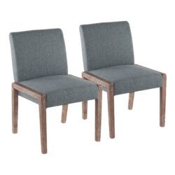 Carmen - Contemporary Chair (Set of 2) - White Washed / Teal