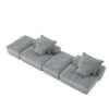Modern Oversized Modular Sectional Sofa With 2 Ottoman And 2 Seat, Sparkling Chenille Fabric Soft Cushion Sofa With 4 Pillows, 4 Pieces Diy Combination Tufted Sofa, No Assembly Required - Gray - Image 22
