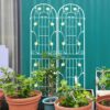 2 Pack Metal Garden Trellis Rustproof Trellis For Climbing Plant Outdoor Flower Support - Cream White - Image 7