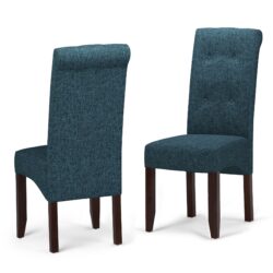Cosmopolitan - Deluxe Tufted Parson Chair (Set of 2) - Denim Blue