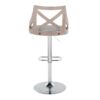 Charlotte - Farmhouse Adjustable Height Barstool With Swivel Rounded Rectangle Footrest (Set of 2) - Chrome / Light Gray - Image 5