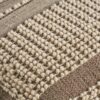 Rustic Wool And Cotton Large Pouf, Handcrafted Tufted Design - Brown / Beige - Image 4