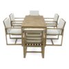 Patio Dining Set Outdoor Dining Table And Chair Set With And Removable Cushions For Patio, Backyard, Garden - Light Teak - Image 8
