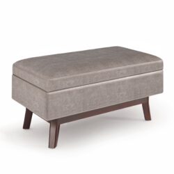 Owen - Small Rectangular Storage Ottoman - Distressed Gray Taupe
