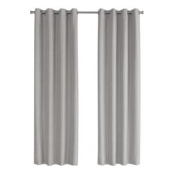 2 Pieces Set, Curtain Panel, 100% Blackout, Grommet, Versatile Use - Silver