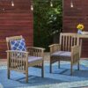 Casa - Acacia Dining Chair Set With Cushions - Dark Gray, 2 Pieces - Image 5