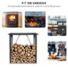 Outdoor Meta Firewood Rack, Open Wood Shed For Firewood, Pellet, Or Lumber Storage - Black - Image 9