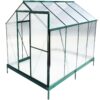 6.3'x8.2'x7' Polycarbonate Greenhouse, Heavy Duty Outdoor Aluminum Walk-In Green House Kit With Rain Gutter, Vent And Door For Backyard Garden - Green - Image 12