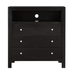 Elegant Transitional Media Chest - Black