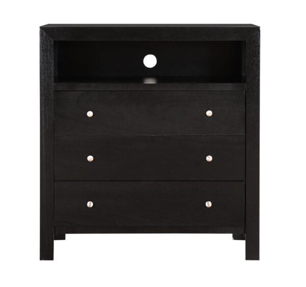 Elegant Transitional Media Chest - Black
