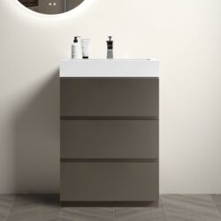 Alice - 24" Bathroom Vanity With Sink, Large Storage Freestanding Bathroom Vanity For Modern Bathroom, One-Piece Sink Basin Without Drain And Faucet - Gray / White