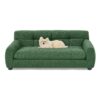 Modern Pet Sofa With Backrest And Armrests For Small And Medium Dogs Linen Upholstery - Green - Image 7