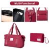 5 Piece Set (20"24"28 +A Travel Bag And A Toiletry Bag), Pp Hardshell Carry On Luggage Set With Tsa Lock Carry On Suitcase Luggage Durable Suitcase - Wine Red - Image 9