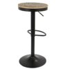 Dakota - Industrial Adjustable Barstool With Swivel (Set of 2) - Black / Brown / Grain - Image 4