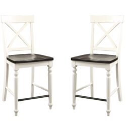 Mountina - 24" Tall Bar Stools (Set of 2) - Brown / White