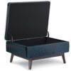 Owen - Coffee Table Storage Ottoman - Distressed Dark Blue - Image 3