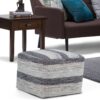 Clay - Square Pouf - Patterned Blue Melange - Image 5