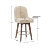 Counter Stool With Swivel Seat And Tufted Back - Natural - Image 3