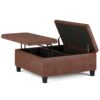 Ellis - Coffee Table Storage Ottoman - Distressed Saddle Brown - Image 3