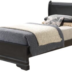 Twin Bed Sleigh Design - Black
