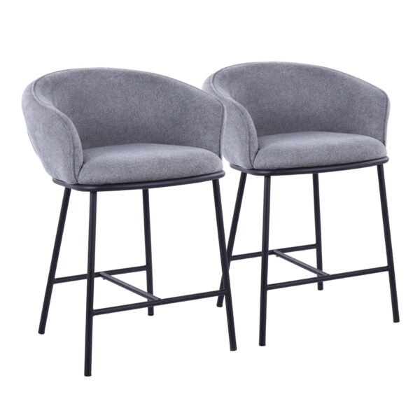 Ashland - Contemporary Counter Stool (Set of 2) - Black / Gray