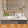 Bianco Carrara Venato Marble Vanity Top With Undermount Sink And Backsplash - White - Image 10