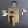 Modern 10" Wall Mounted Rainfall Shower Head System - Brushed Gold - Image 7