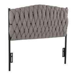 Braided Matisse - Twin Size Headboard - Black / Gray