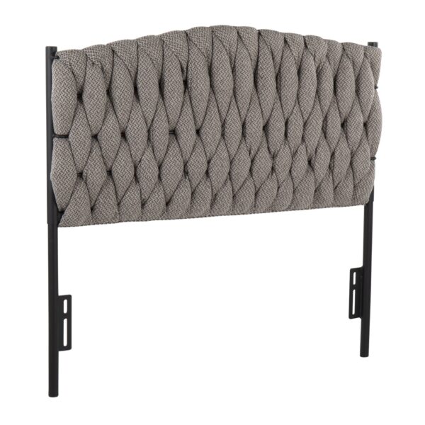Braided Matisse - Twin Size Headboard - Black / Gray