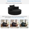 360 Degree Swivel Accent Barrel Chair With Removable Pillows - Black - Image 9