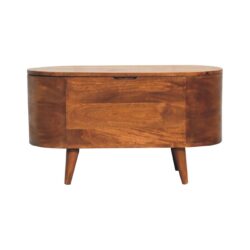 Rounded Lid Up Blanket Box - Chestnut