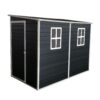 Outdoor Storage Shed With Floor Resin Shed With Two-Window, Waterproof, Lockable Doors For Patio, Yard, Lawn - Black - Image 2