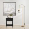 Dylan - Wooden End Side Table Nightstand With Glass Top And Drawer - Black - Image 5
