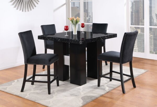 Mikha - Bar Table And Bar Stools - Black