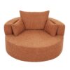 360° Swivel Chair Accent Barrel Chair Swivel Round Sofa Chair With 3 Removable Pillows For Living Room, Office And Hotel - Orange Red - Image 18