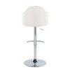 Ahoy - Contemporary Adjustable Barstool With Swivel With Rounded T Footrest (Set of 2) - Chrome / Cream - Image 5