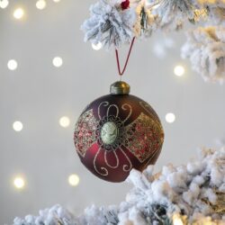 Christmas Ball Ornaments, Decorative Hanging Ball Christmas Tree Ornaments For Holiday Decorations (Set of 6) - Red