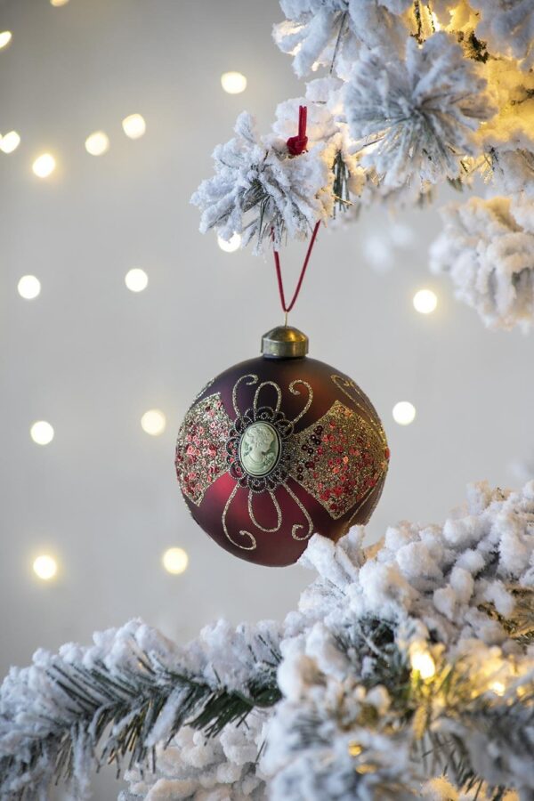 Christmas Ball Ornaments, Decorative Hanging Ball Christmas Tree Ornaments For Holiday Decorations (Set of 6) - Red